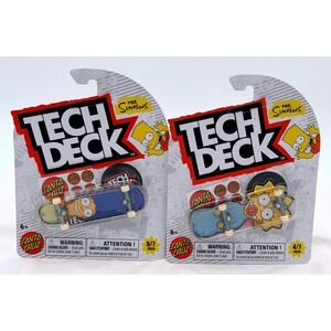 Tech Deck Santa Cruz The Simpsons Marge & Maggie Fingerboard Skateboard Lot 2pc